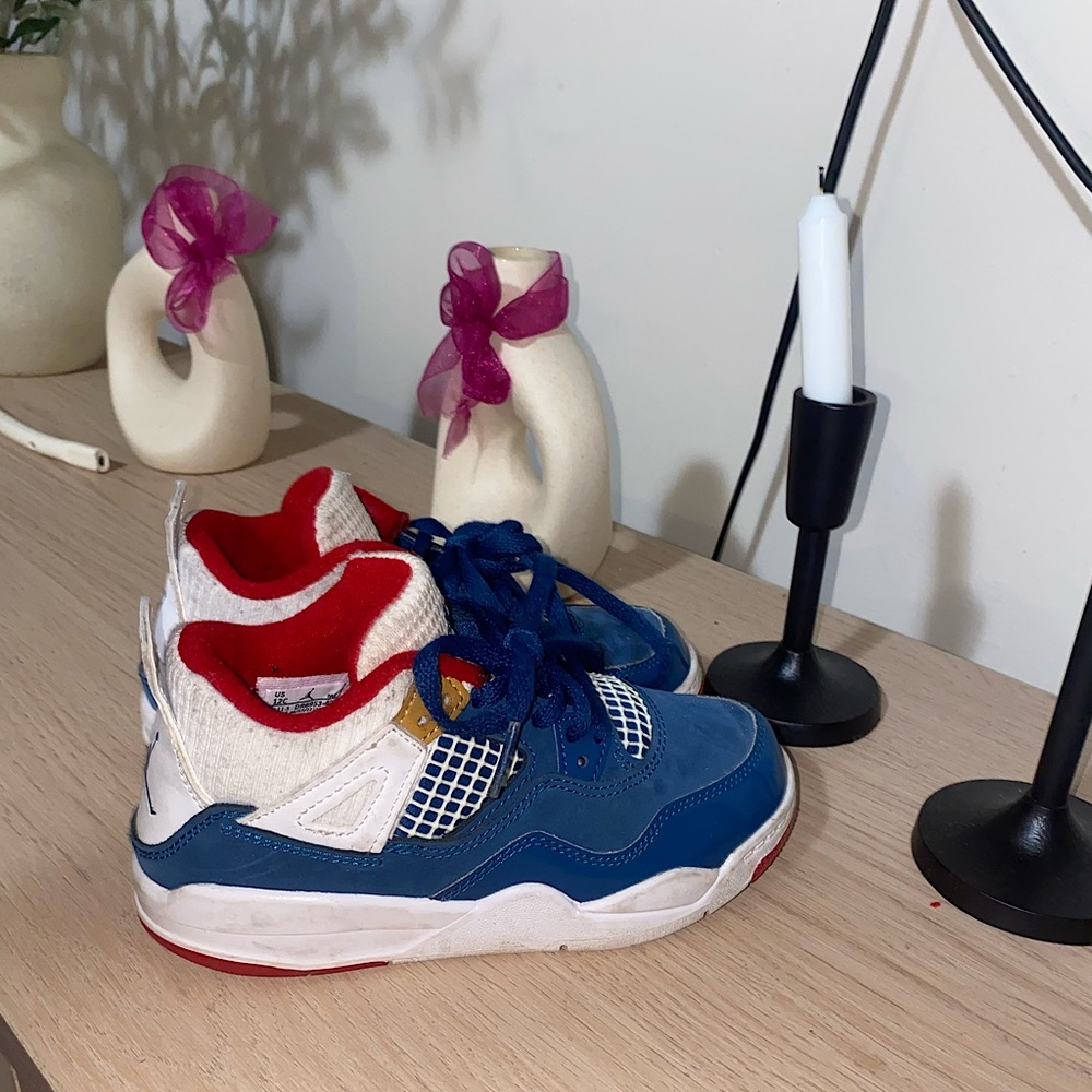 Suede blue Jordan 4s